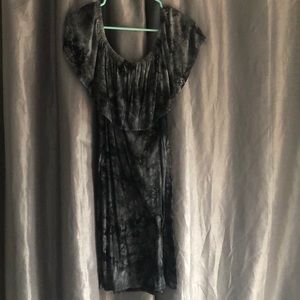 Black and grey tie dye dress